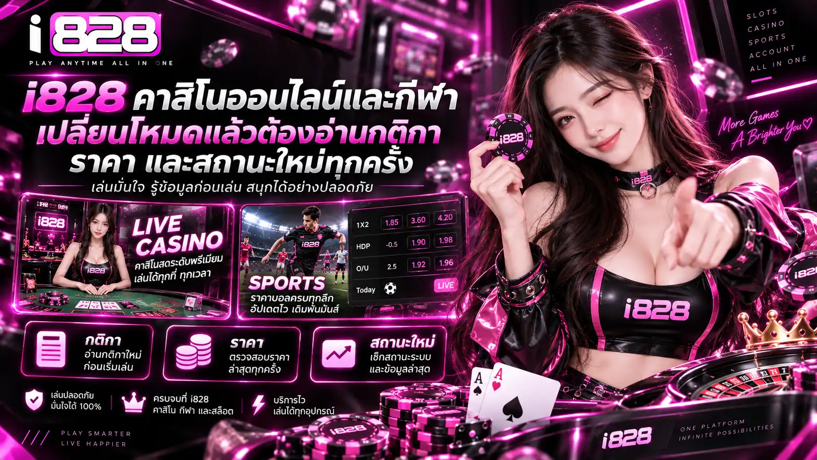 i828 คาสิโนออนไลน์และกีฬา เปลี่ยนโหมดแล้วต้องอ่านกติกา ราคา และสถานะใหม่ทุกครั้ง